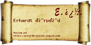Erhardt Árpád névjegykártya