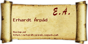 Erhardt Árpád névjegykártya