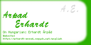 arpad erhardt business card