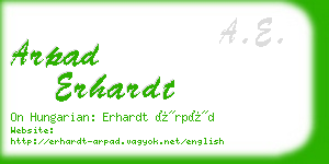 arpad erhardt business card